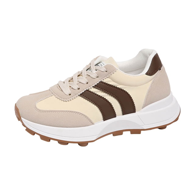 DXOUPM Chaussures de Course pour Femmes Confortables Décontractées Espadrilles Mode pour Dames Légères à Lacets