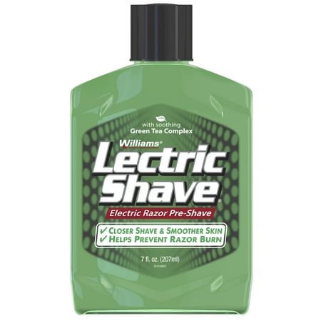 Williams Lectric Shave, Electric Razor Pre-Shave, With Soothing Green Tea Complex, 7 Fluid Ounce