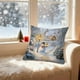 thumbnail image 1 of Fundas de Cojín de Lino con Escena Navideña Nevada | Fundas de Almohada Decorativas Estilo Americano | Decoración Navideña | 45X45Cm | Multicolor | Material: Lino | 1 Unidad, 1 of 6