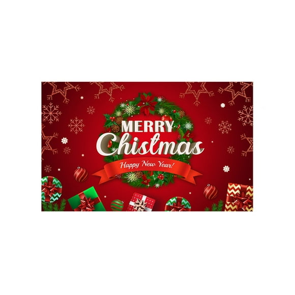Christmas Party Banner - 59x35.43in Polyester Decorative Backdrop for Outdoor Events, Holiday Photo Booth Decor