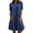 Dark Blue, variant on Women's Blue Denim Jean Dress Short Sleeve Button Down Shirt Style Midi Summer Casual
