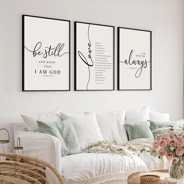 Set de decoración mural Heiple Quédate quieto y sé que soy un signo de Dios