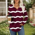 thumbnail image 2 of Plebaso Womens Long Sleeve Tunic Tops Casual Button Tshirts Lightweight Striped Blouses Tee for Women, 2 of 7