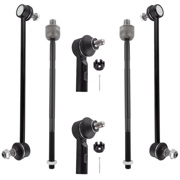 BOXI (Set of 6) Front Inner & Outer Tie Rod End Links   Front Stabilizer Sway Bar End Links Suspension Kit Fit for Suzuki SX4 2007 2008 2009 2010 2011 2012 2013 | Replace ES800363 EV800714 K750060
