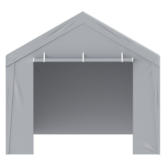 10x20 ft Carport Replacement Canopy Cover with Side Walls, Heavy-Duty Waterproof Garage Tent Tarp, UV Protection, Includes Ball Bungees for Easy Installation, White (Frame Sold Separately)