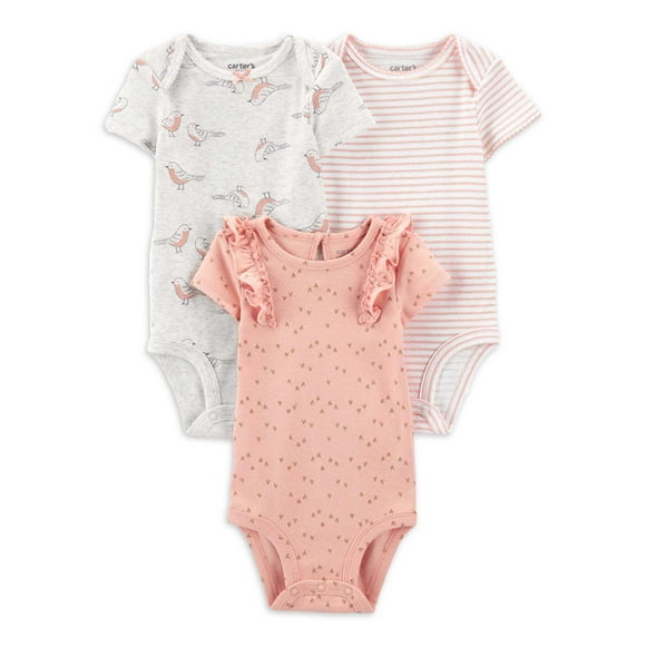 Pañalero Carter´s Child of mine Niña 12 M Aves Coral 3 Pzas