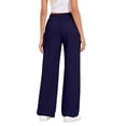 thumbnail image 6 of Women's Fleece Baggy Sweatpants High Waist Wide Straight Leg with Pockets Winter, 6 of 8