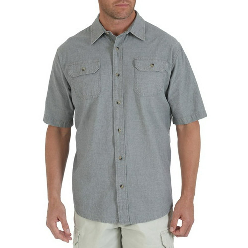 Wrangler - Mens' Short Sleeve Woven Shirt - Walmart.com - Walmart.com