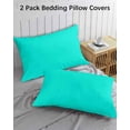 thumbnail image 3 of Aqua Grunge Street Style Painting Brush Print Ombre Design Illustration Pillow Covers King Size 2 Pack, Soft Bed Throw Pillowcases Breathable Long Lumbar Body Pillow Sham Cover for Bed Sofa 20''x36'', 3 of 7