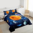 thumbnail image 3 of Feelyou Outer Space Queen Comforter Set, Planet Starry Sky Bedding Comforter Set, 3pcs, 3 of 8