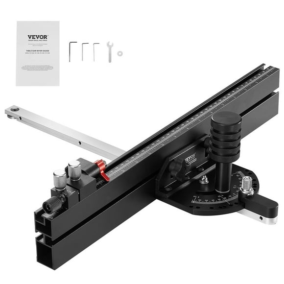 VEVOR Jauge de Précision pour Miter, Fente Standard 3/4 Pieds' x 3/8 Pieds', Jauge de Scie de Table en Alliage d'Aluminium avec Grille de 18 Pouces