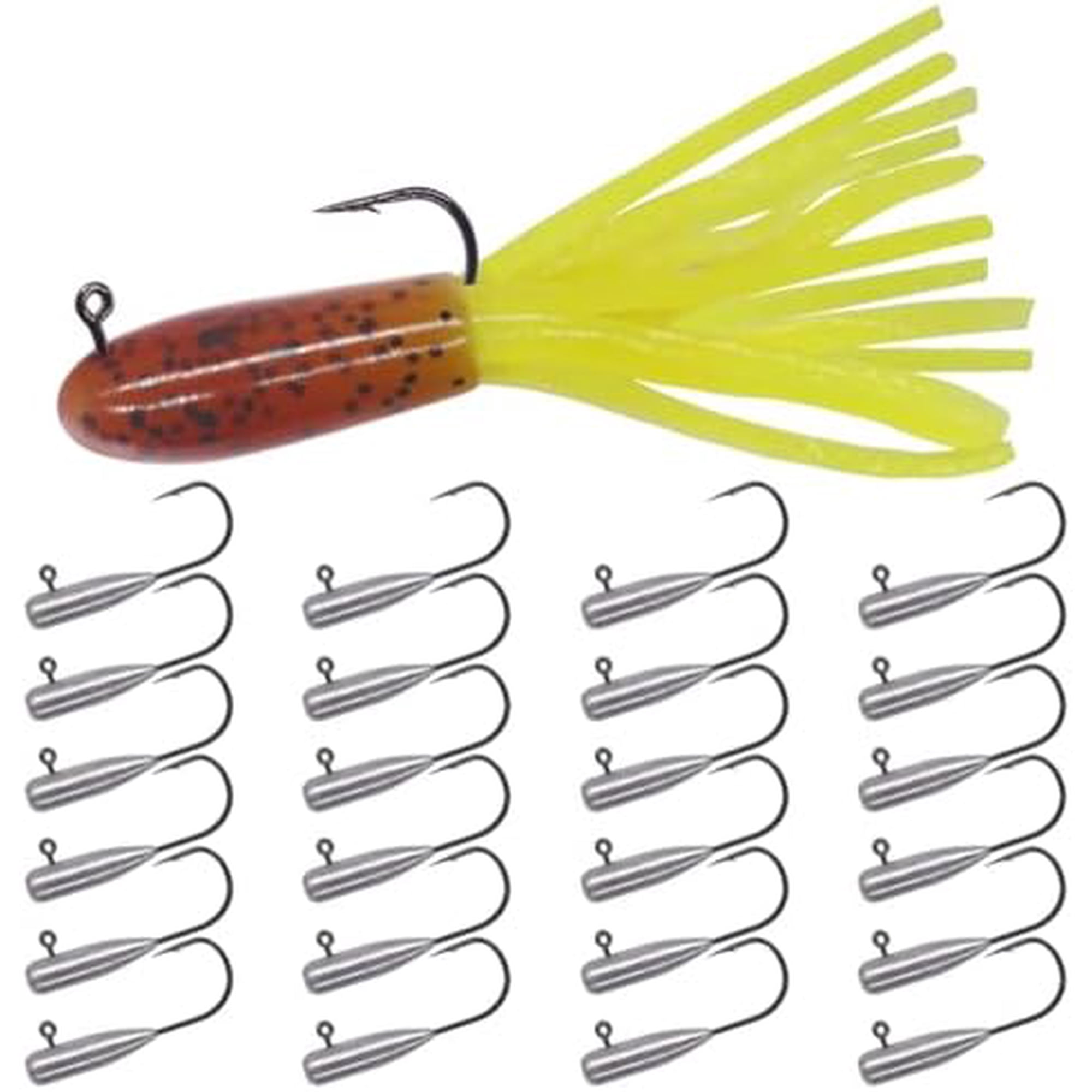 Tube Jig Heads for Crappie Panfish and Bass Fishing - 24 Pack