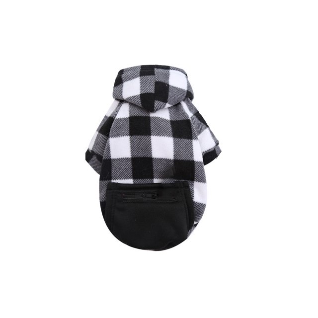 Billuyoard Ropa para perros engrosamiento pequeño encantador resistente al frío perros Sudadera con capucha poliéster de moda Ropa para mascotas Blanco negro