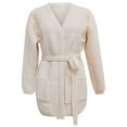thumbnail image 4 of IMENGL Wool mid length solid knitted cardigan, White L, Size M-XL, 4 of 4