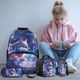 thumbnail image 2 of Yspwyqan Girls Backpack Set, Galaxy Wolf 4 Piece School Backpack with Lunch Box Pencil Case, 17 Inch Fashionable Bookbag for Middle High School Hiking, 2 of 7