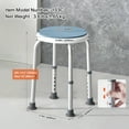 thumbnail image 6 of VEVOR Shower Chair, 360 Degree Swivel Shower Seat, Adjustable Height Shower Stool, Non-Slip Bench Bathtub Seat Stool, 300 lbs Capacity, 6 of 9