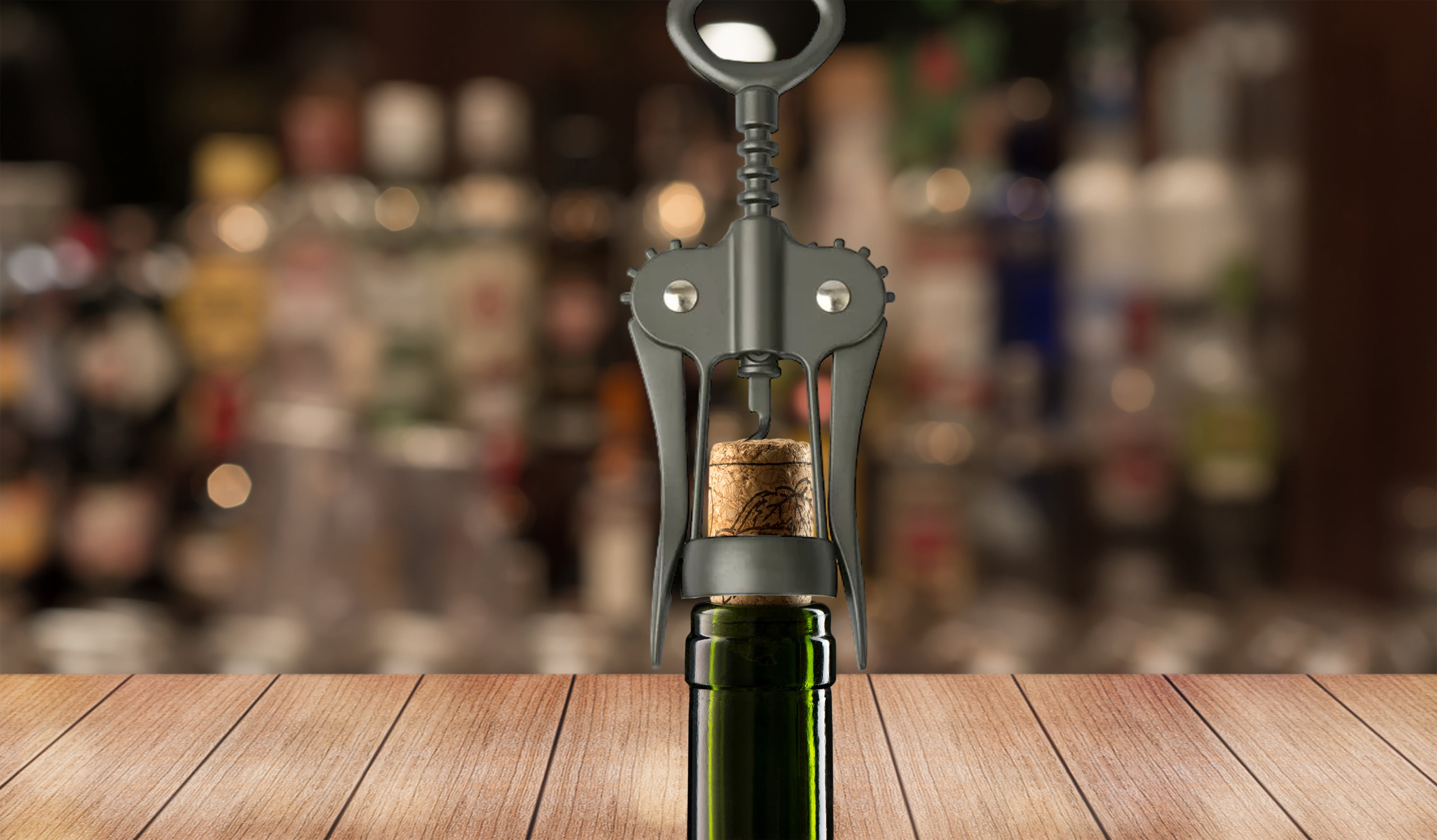 Better Homes and Gardens Winged Black Zinc Alloy Corkscrew with Bottle Opener