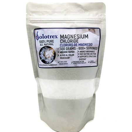 Cloruro de Magnesio Magnesium Chloride Over 600 Servings (0.66 Lbs) of 100% Pure Edible Magnesium 300 grams - 10.58 (Best Form Of Magnesium For Fatigue)