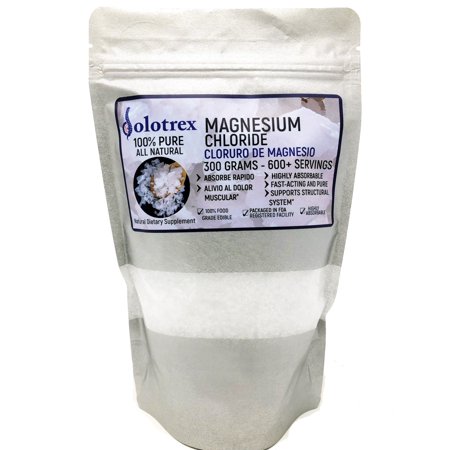 Cloruro de Magnesio Magnesium Chloride Over 600 Servings (0.66 Lbs) of 100% Pure Edible Magnesium 300 grams - 10.58 (Best Form Of Magnesium For Migraines)