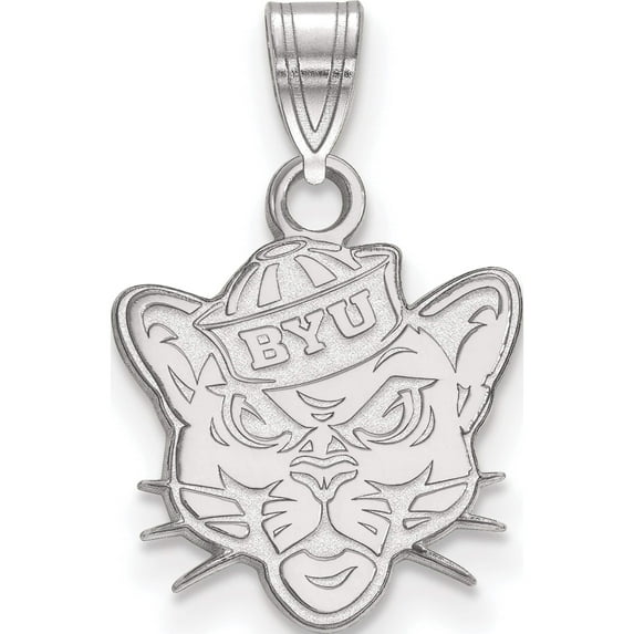 14K White Gold 14Kw Logoart Brigham Young University Small Pendant (18 X 12) Made In United States 4w005byu