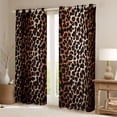 thumbnail image 2 of Homewish Cartoon Leopard Print Curtains Pack of 2 (42x84 Each), Brown Stripes Lines Curtains Blackout, Rustic Farmhouse Bedroom Curtains, Blackout Curtains Bedroom Decor, 2 of 5