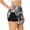 Black, variant on Exotic Blue Cat Printed 2 in 1 Women's Workout Shorts for Athletic Gym Running Shorts with Phone Pockets-XX-Large