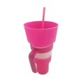 thumbnail image 2 of Vaso de estadio con cuenco para refrigerios, vaso para refrigerios, vaso para refrigerios a prueba de fugas, vaso reutilizable para refrigerios y bebidas f rosa, rosa, 2 of 5