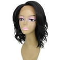 thumbnail image 6 of LUXLUXE Rayana Wavy 15 Inch Long 4X4 Hand-Tied Lace Front Wig, Heat Resistant Fiber,Natural Black, 6 of 7