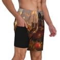 thumbnail image 3 of Picia Cat Dog Friendship pattern Mens Swim Trunks with Compression Liner Stretch Beach Shorts Quick Dry with Zipper Pockets No-Chafing Board Shorts-Small, 3 of 9