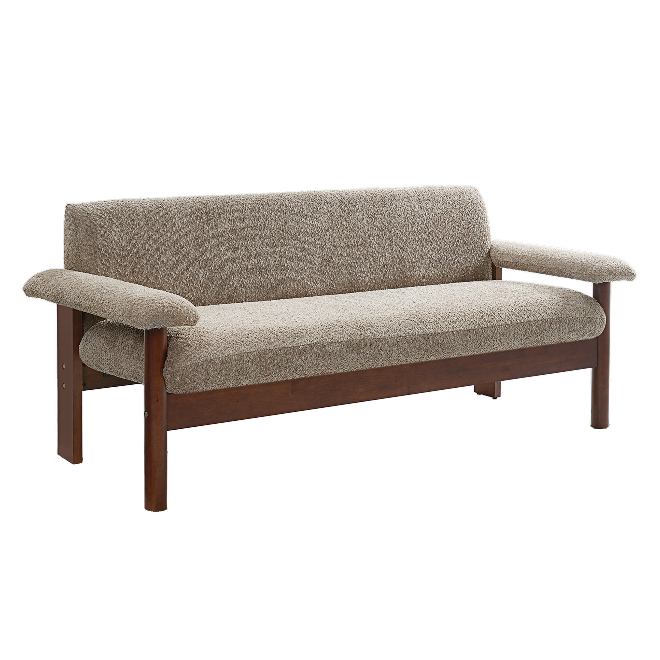 Christopher Knight Home 72.8" Modern Loveseat Sofa, 2-Seater Couch with Armrest Pillows, Brown