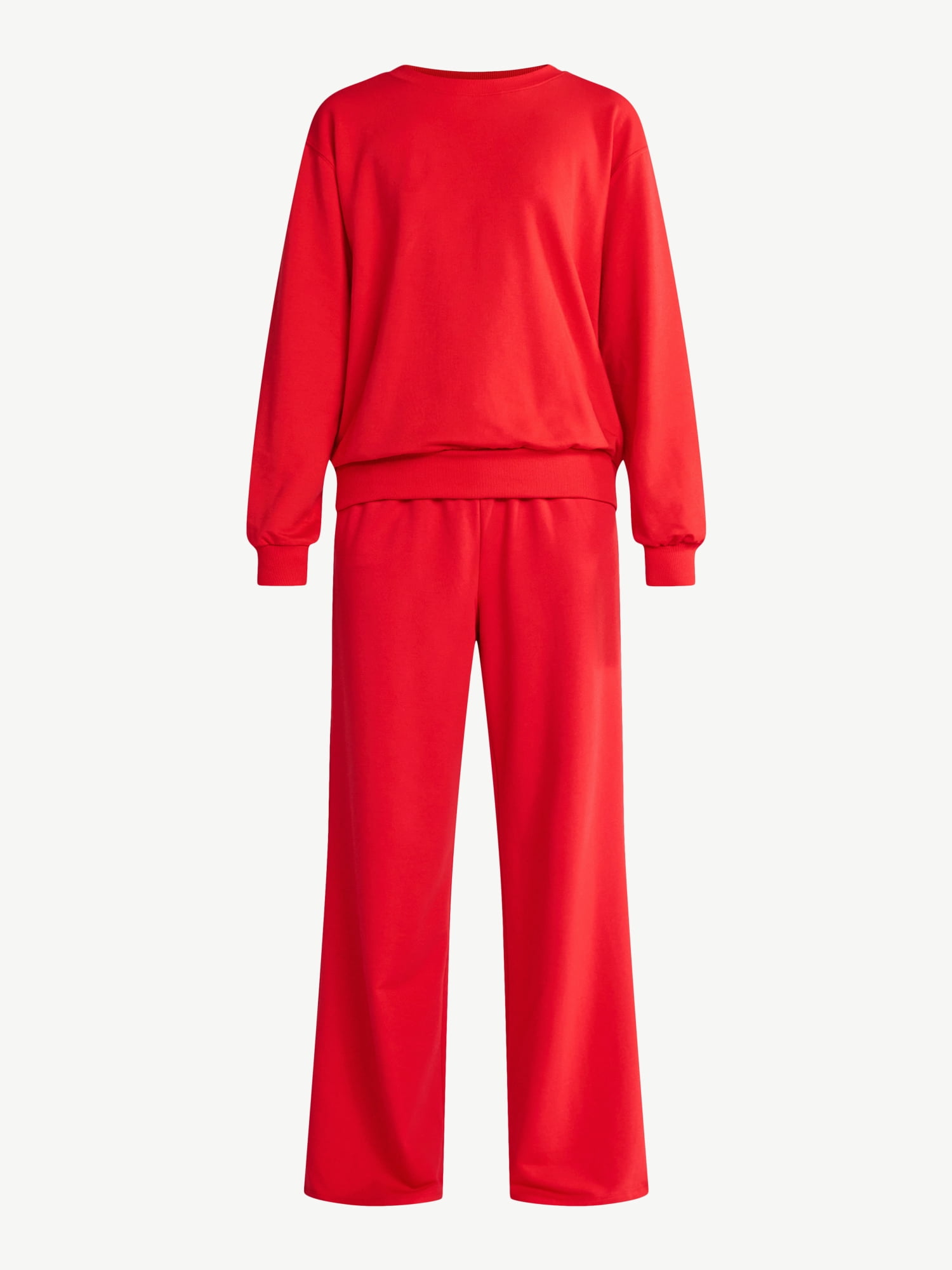 No Boundaries Sleepwear Long Sleeve Top and Pants Set, 2-Piece, Women’s