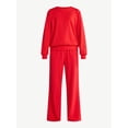 thumbnail image 3 of No Boundaries Sleepwear Long Sleeve Top and Pants Set, 2-Piece, Women’s, 3 of 3