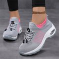 thumbnail image 2 of Tennis Shoes Womens Fashion Knitted Platform Sneakers Arch Support Orthopedic Walking Shoes Slip on Antislip Workout Athletic Shoes Pink Size 10, 2 of 8