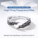 thumbnail image 2 of Anillos abiertos de alas de ángel ajustables de Silvora para hombres y mujeres, anillo de plata esterlina hipoalergénico, declaración, apilamiento, regalo de joyería para dedos, 2 of 8