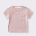 thumbnail image 5 of HUANBAI Unisex Kid's Boys Girls Basic Short Sleeve Solid Color T Shirts Pocket Tee Crew Neck Shirt Boys' Crew Neck Tees 4-5 Years, 5 of 5