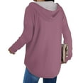 thumbnail image 4 of UPPADA Womens Comfy Hoodies V Neck Drawstring Hoodies Fall Dressy Solid Pullover Tops Loose Fit Soft Blouses Womens Oversized Pullover Hoodies Pink,XXL, 4 of 6