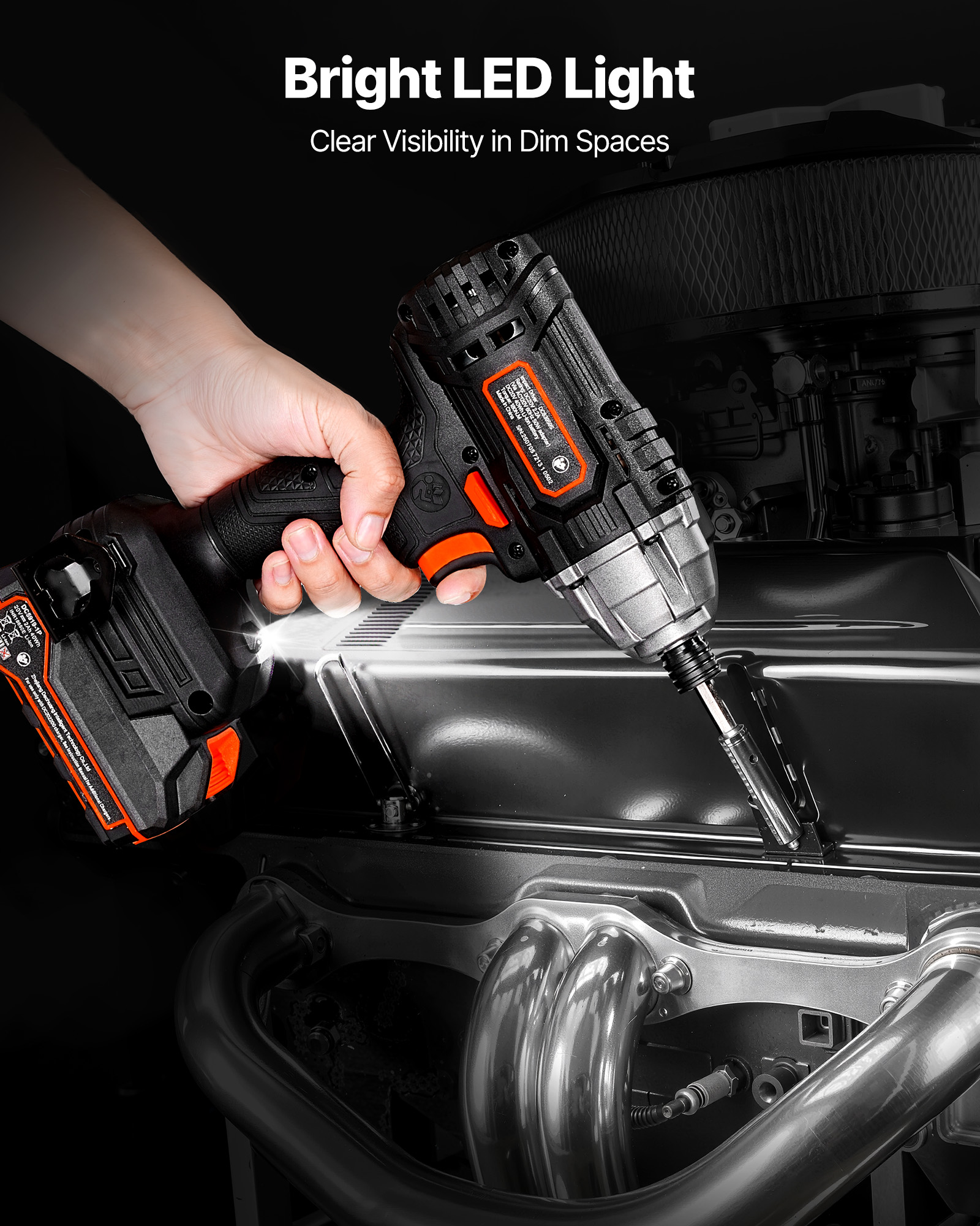 VEVOR Impact Driver, 1/4 Inch, 2800 RPM Max Speed, 20 V Powerful Motor, Electric Cordless Impact Driver Kit with Battery and Charger, 10 Bits, LED Work Light, for Furniture, Electrical, Home Repairs