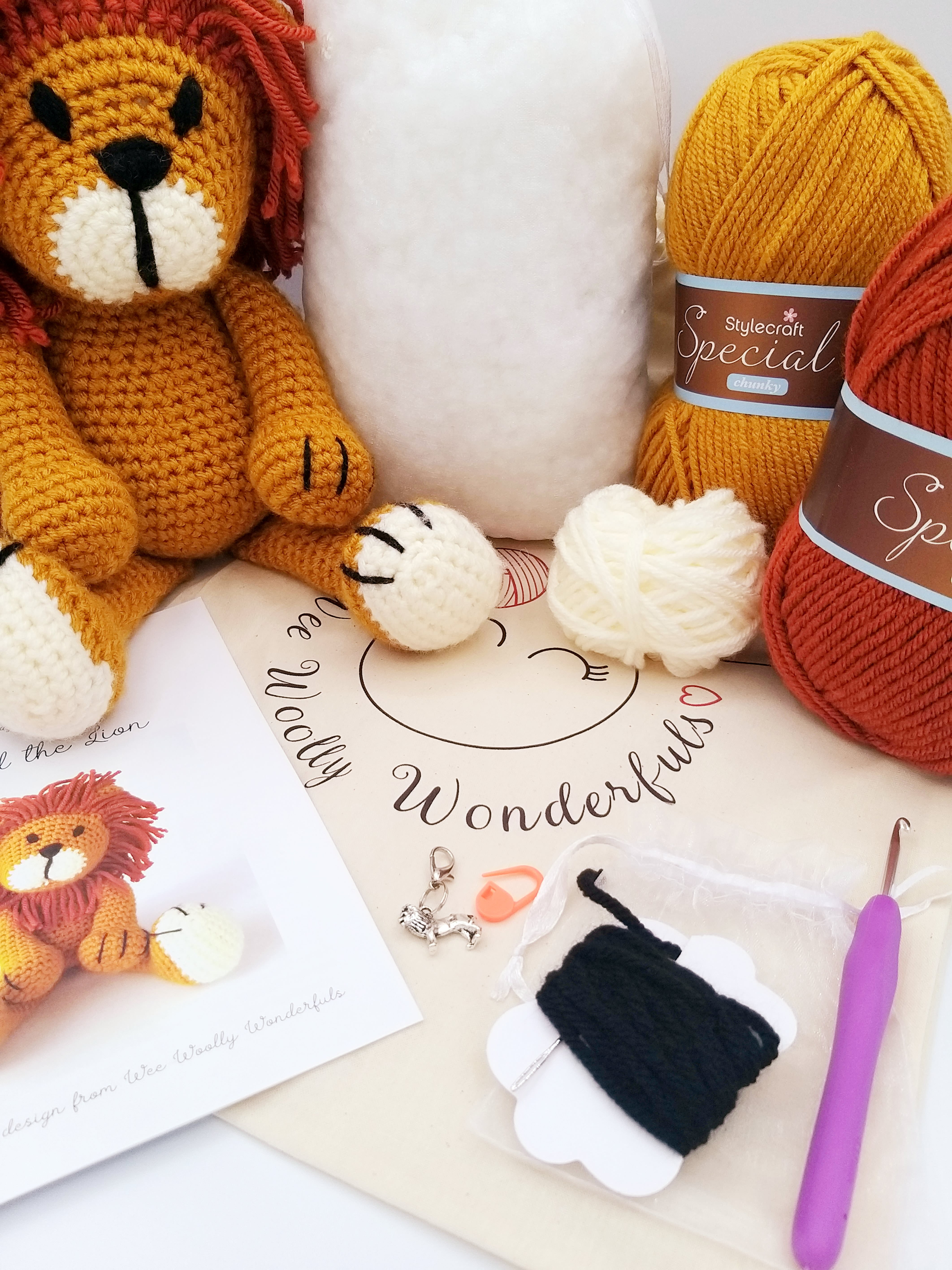 Lion Luxury Crochet Kit - Amigurumi Craft Kit