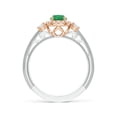 thumbnail image 3 of Angara Natural 0.45 Ct. Emerald with Diamond Vintage Inspired Ring in 14K White & Rose Gold for Women (Ring Size: 11.5), 3 of 10