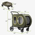 thumbnail image 4 of ModFurne 2025 Upgraded Dog Stroller for Large & Medium Dogs，Pet Stroller for 2 Small Dogs with Detachable Carrier for Car Seat, Up to 90 lbs, Green, 4 of 9