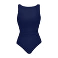 thumbnail image 3 of Pounoo Womens High Neck One Piece Swimsuits Slim Fit Shirred Waist Tummy Control Beach Swimwear Bathing Suits Gift, 3 of 8