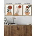 thumbnail image 3 of SHENIFY Boho Wall Art Wood Framed Decor Mid Century Modern Abstract Canvas Prints Posters for Bedroom Living Room - 12x16in3pcs Neutral, 3 of 6