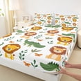 thumbnail image 3 of Castle Fairy Kawaii Lion Crocodile Queen Sheet Sets,Cartoon Wildlife Bed Set, 3 of 7