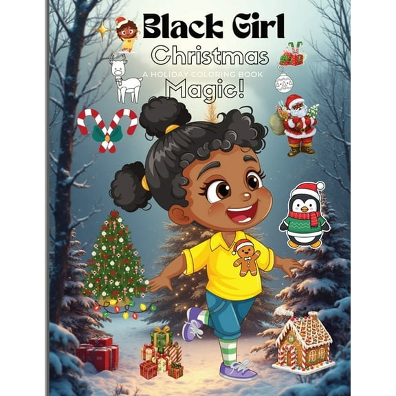 Black Girls Christmas Magic Coloring Book, (Paperback)