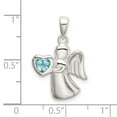 thumbnail image 4 of Sterling Silver Angel w/Light Blue CZ Heart Pendant QC9147, 4 of 4