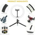 thumbnail image 4 of Yi Lighting 10" LED Ring Light with Tripod Stand & Phone Holder, Desk Makeup Light for Live Streaming YouTube, TikTok, 4 of 6