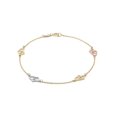 thumbnail image 1 of Pulsera Corazones Enlazados 3 Oros Solido 10k, 1 of 4