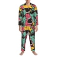 thumbnail image 3 of Fotbe Angry Shark Pattern Pijama de Hombre con Estampado de Manga Larga, Conjunto de 2 Piezas, Ropa de Dormir Suave y Cómoda con Bolsillos-Small, 3 of 7