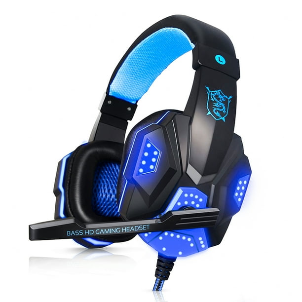 PLEXTONE Gaming Headsets Adjustable LED Gaming Headset With Microphone, Retractable Stereo Bass