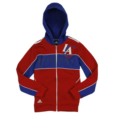 - Adidas NBA Youth Los Angeles Clippers 3 Stripe Full Zip Hoodie - Red